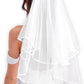 Lovunshou Bridal Veil Wedding Vails Women's Simple Short Wedding Veils with Comb for Brides Shower Bachelorette Hen do Night Party Chucky Costume Halloween Girls First Communion (Ivory)