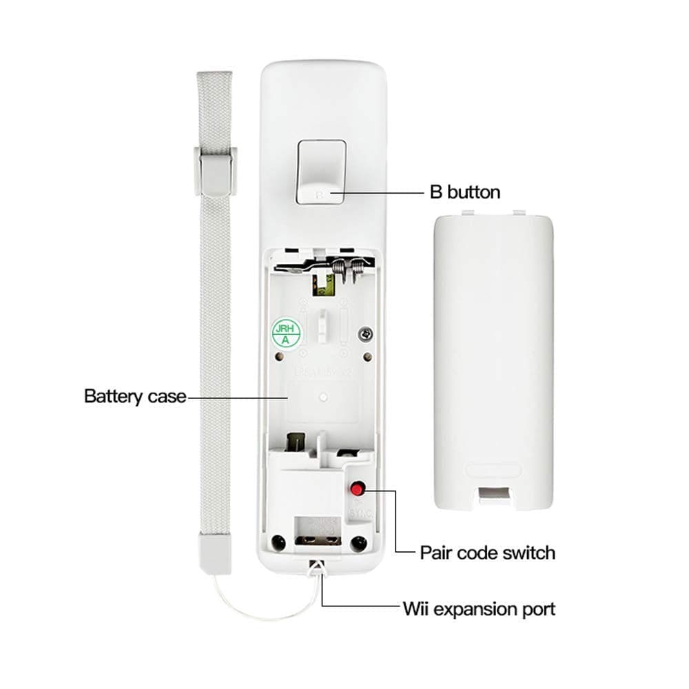 JJN Wii Remote Controller, Wii Controllers, Replacement Remote Game Controller for Nintendo Wii/Wii U, with Silicone Case and Wrist Strap (White)