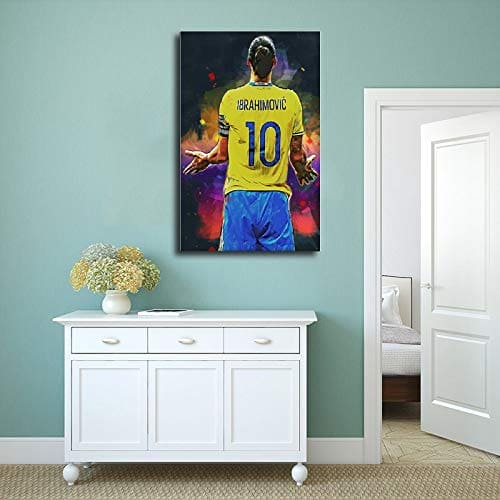 Zlatan Ibrahimovic Poster Soccer Football Pop Art Player 7 Canvas Wall Art Decor Paintings for Living Room Home Decoration 12×18inch(30×45cm) Unframe-style1