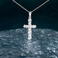 Tuscany Silver Women's Sterling Silver Fancy White Cubic Zirconia Cross Pendant on Curb Chain of 46cm/18"