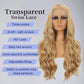 Salomezklm Honey Blonde Wigs, Long Wavy Blonde Lace Front Wigs for Women, Ombre Blonde Body Wave 13x4 HD Lace Front Wig Heat Resistent Synthetic Wig for Daily Use 24inch