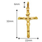 Alexander Castle Solid 9ct Gold Crucifix Necklace Pendant for Women - Cross Charm with Jewellery Gift Box - PENDANT ONLY - 32mm x 22mm