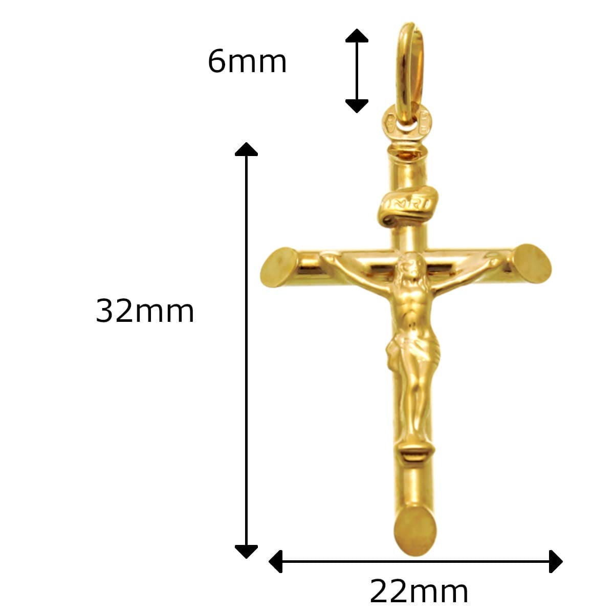 Alexander Castle Solid 9ct Gold Crucifix Necklace Pendant for Women - Cross Charm with Jewellery Gift Box - PENDANT ONLY - 32mm x 22mm