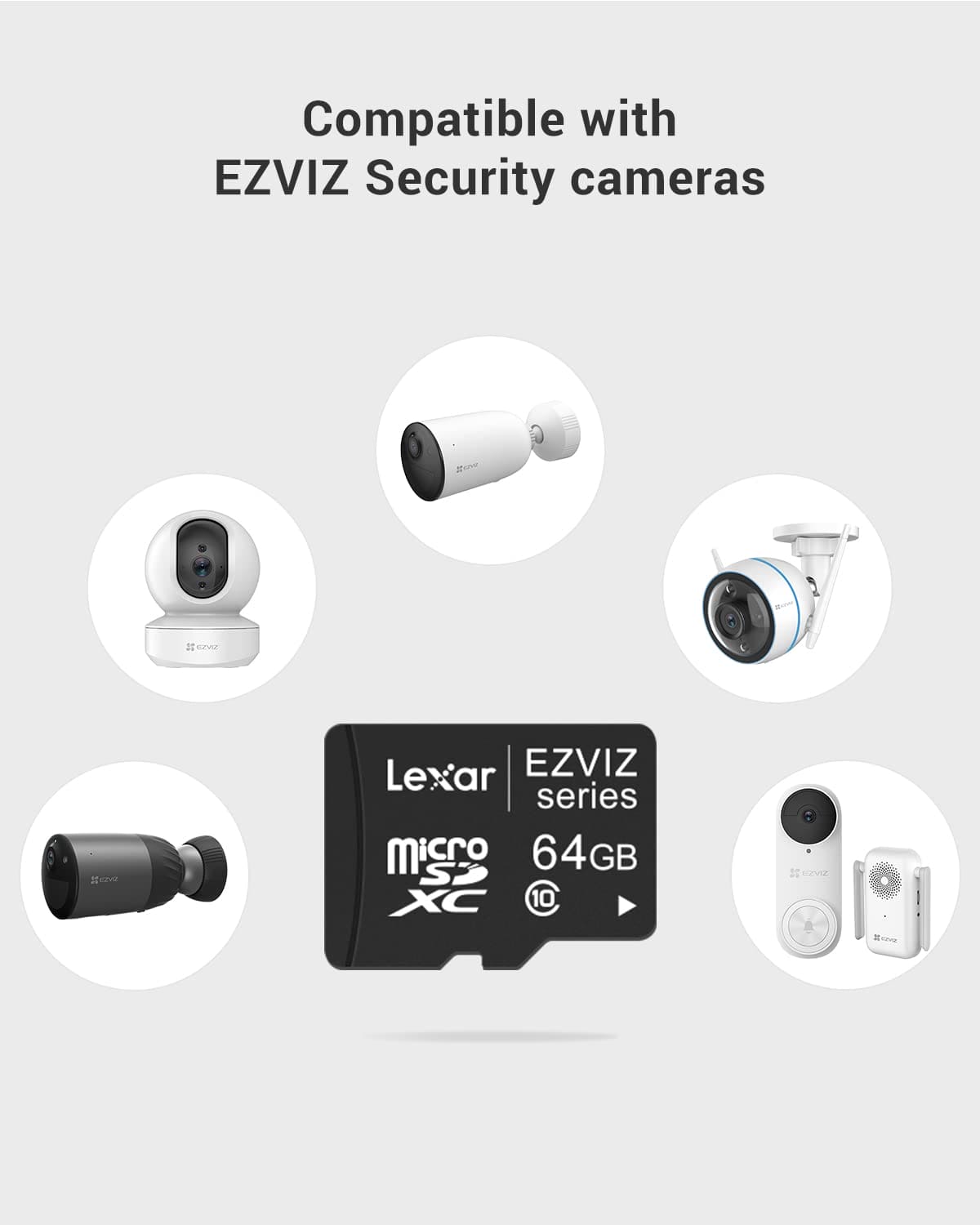 EZVIZ 64GB Ultra-HD Video Micro SD Memory Card, Class 10, UHS, High Speed for Camera, Smartphone, Computer, Dash Came, Surveillance, Tachograph, Table