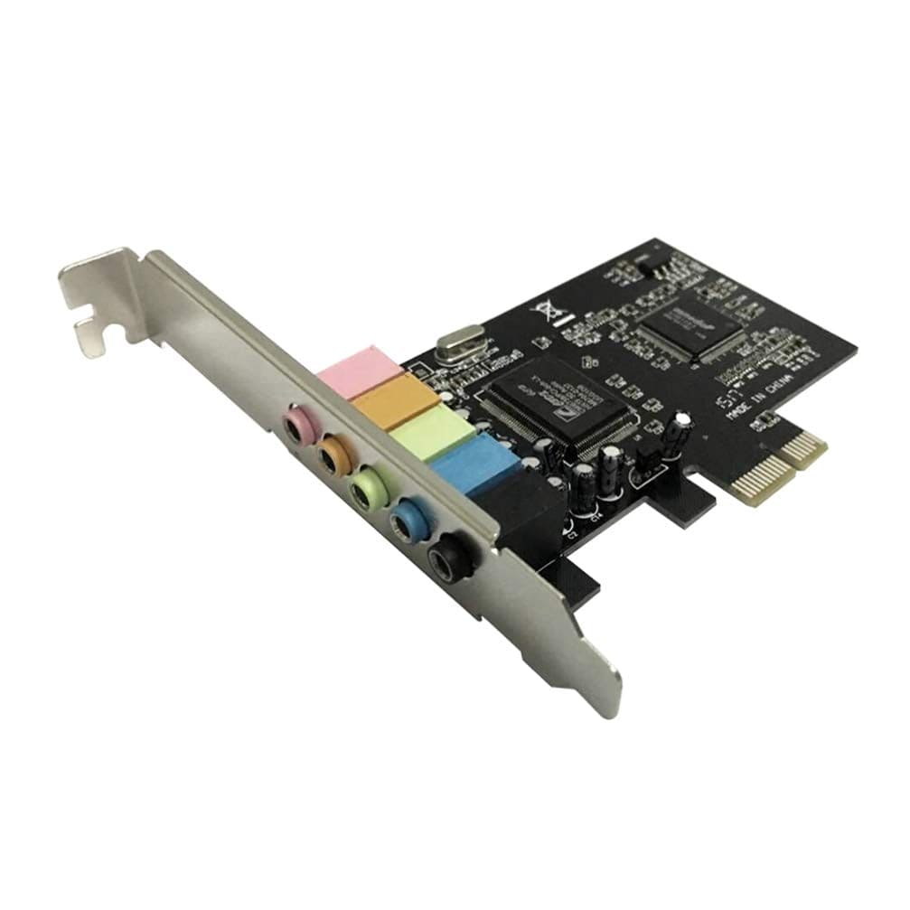 Solustre PCIe Sound Card, 5.1 Internal Sound Card 3D Stereo PCI-e Audio Card with Low Profile Bracket for PC Windows 10 CMI8738 Chip 32/64 Bit Sound Card PCI Express Adapter