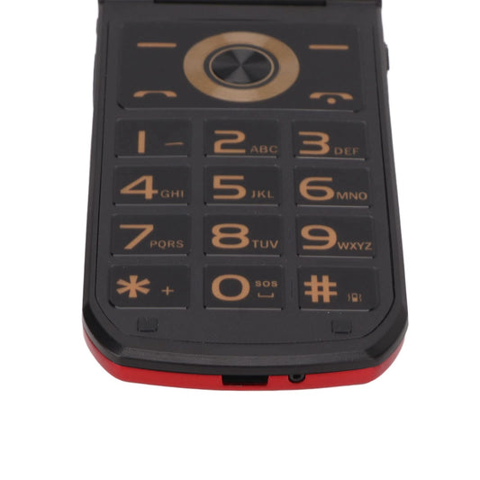 Seniors Cell Phone Wide Screen 100 to 240V Dual SIM Unlocked Indoor Flip Phone (Red)