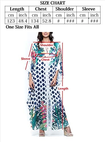 YouKD Summer Cotton Embroidered Floral Loose Caftan Boho Beach Bikini Cover Up Dress Plus Size Robe for Women