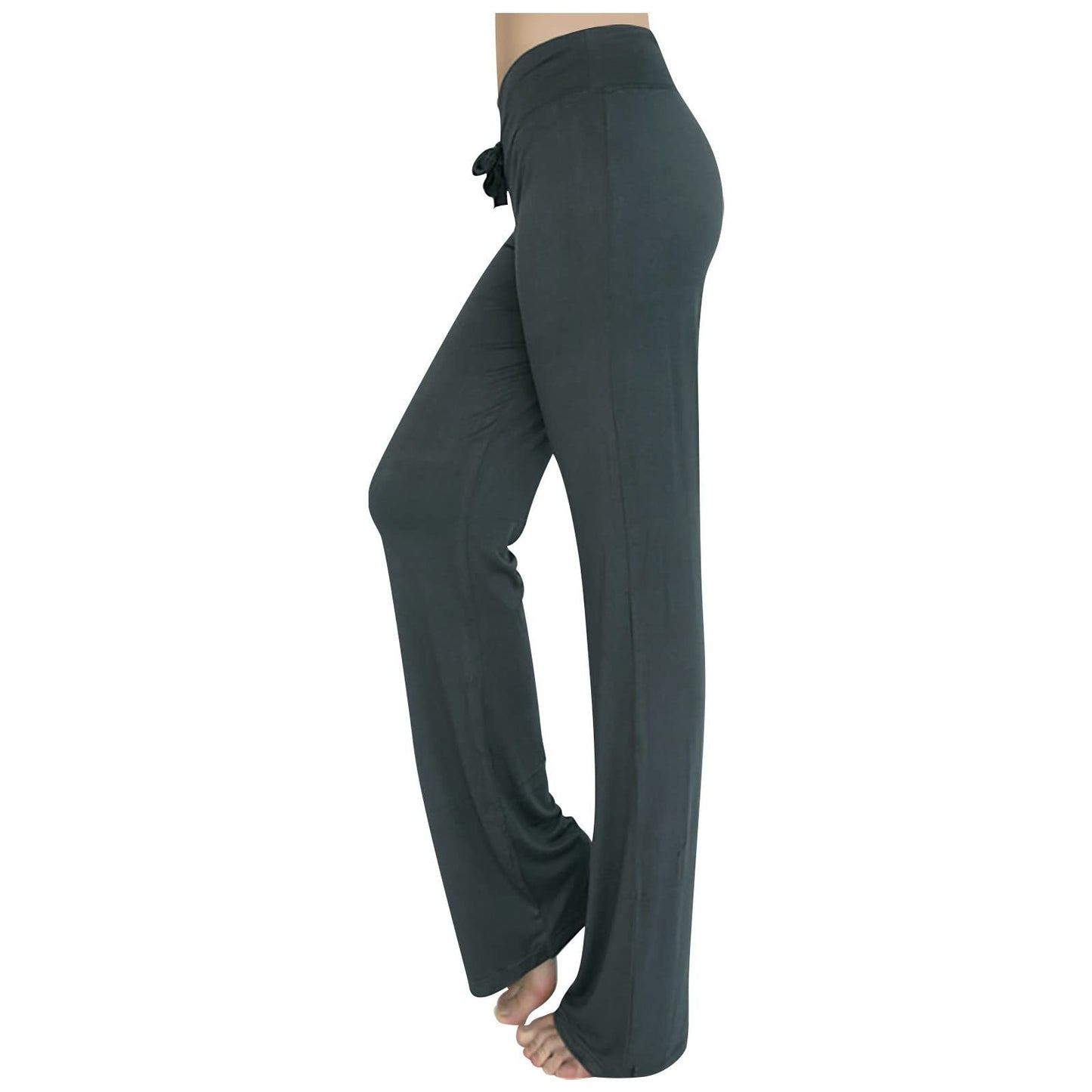 Special Deals of The Day Black Yoga Pants Flared Yoga Pants for Women Hippie Pants Ladies Trousers Elasticated Waist Flared Trousers Cotton Jersey Foldover Pants