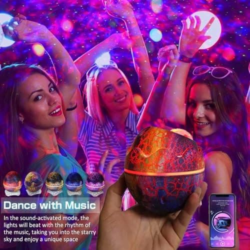 Item Emporium Dinosaur Egg LED Galaxy Star Projector Starry Light with Wireless Music Player Night Light with White Noise Nebula Timer Remote Control Best Gift Decoration for Children's Adults Bedroom