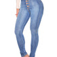 Alisa.Sonya Women's High Waist Skinny Jeans Stretchy Jeggings, UK(6-8)/Label size S, Light Blue