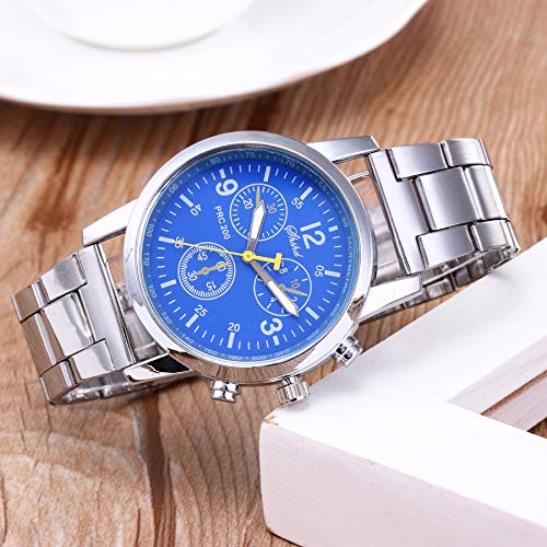 Singular-Point Men Watches Sale Clearance, Blue-Ray Glass Neutral Quartz Simulates Wrist Epidermal Leather Strap Watch