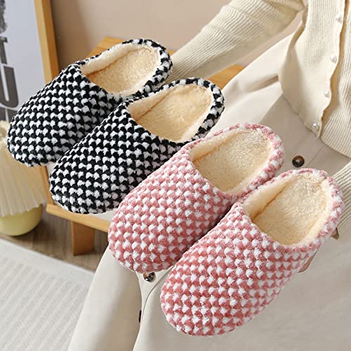 Under 8.99 Fall Winter Fuzzy Slippers For Women Gifts For Her 2022 New Polka Dot Mute Japanese Indoor Slippers Wooden Floor Home Non Slip Couple Men And Women Plus Size Cotton Slippers Promotion Sale