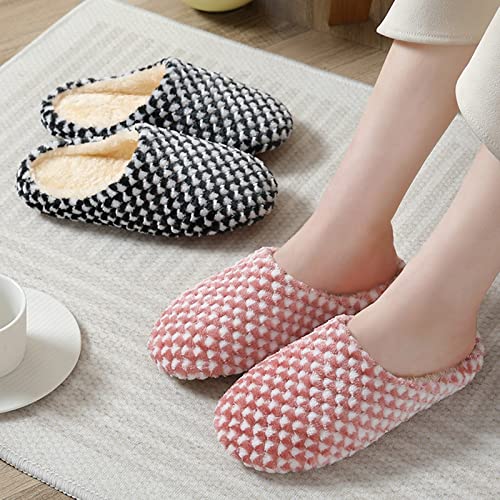 Under 8.99 Fall Winter Fuzzy Slippers For Women Gifts For Her 2022 New Polka Dot Mute Japanese Indoor Slippers Wooden Floor Home Non Slip Couple Men And Women Plus Size Cotton Slippers Promotion Sale