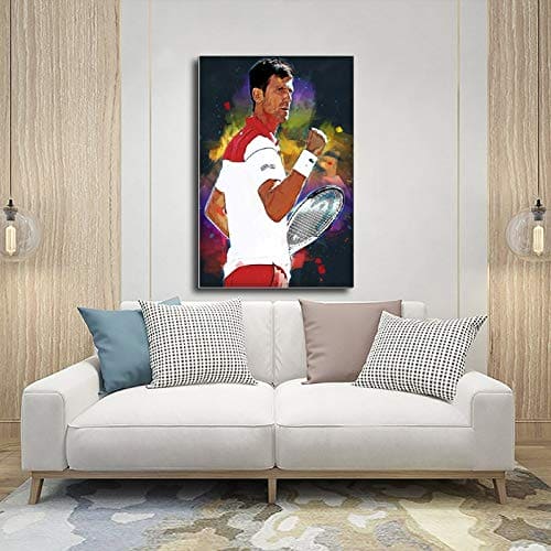 Novak Djokovic Tennis Poster Pop Art Canvas Wall Art Decor Paintings for Living Room Home Decoration 12×18inch(30×45cm) Unframe-style1