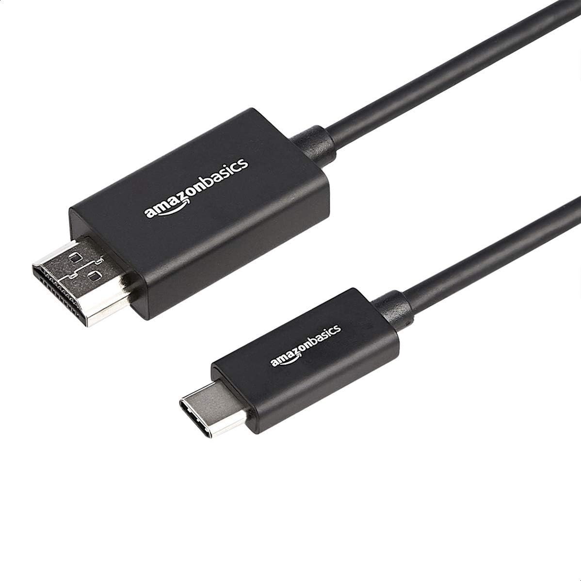 Amazon Basics Premium Aluminum USB-C (Source) to HDMI (Display) Cable Adapter (Thunderbolt 3 Compatible) 4K@60Hz, 1.8 metres, Black