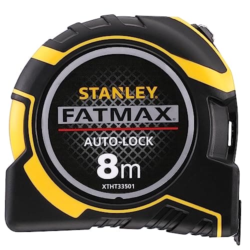 STANLEY XTHT0-33501 FATMAX Autolock Tape, 8m Metric Only, Yellow/Black