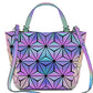 BestoU Geometric Grid Holographic Handbags for Ladies, Color Changing Ladies Purse PU Leather Shoulder Bag (color 3)