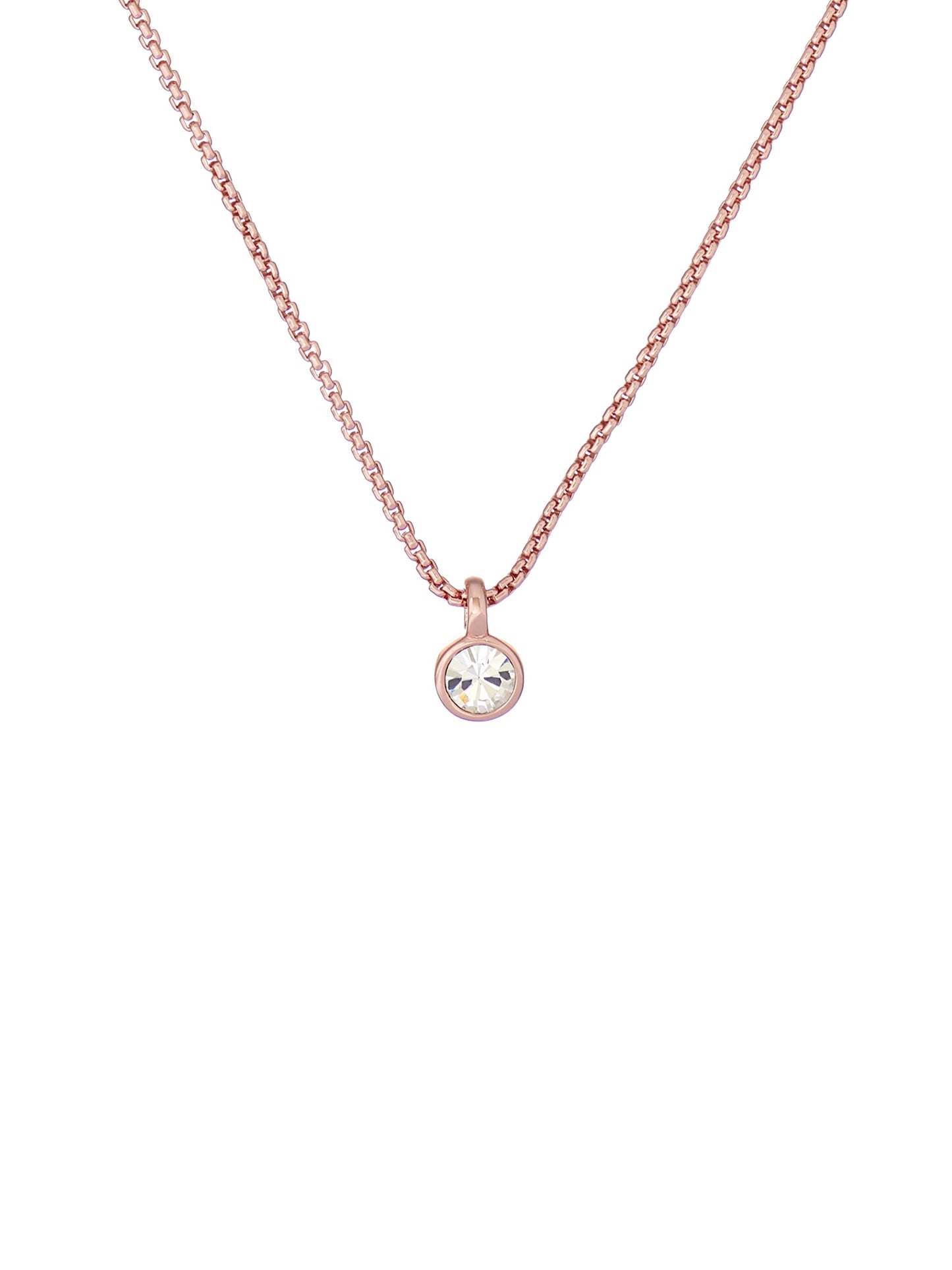 Ted Baker Sininaa Crystal Pendant Necklace For Women (Rose Gold/Crystal)