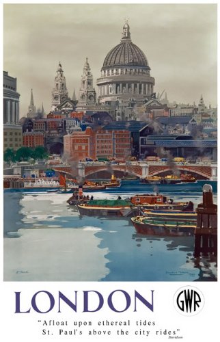 TU61 Vintage London St Paul's GWR Great Western Railways Travel Poster Re-Print - A4 (297 x 210mm) 11.7" x 8.3"