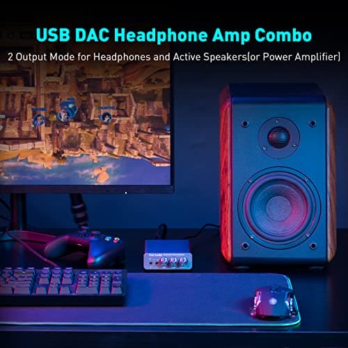 Fosi Audio K5 Pro DAC Amp Headphone Amplifier, Mini Hifi Stereo Digital-to-Analog Converter, USB Type-C/Coaxial/Optical to 3.5MM AUX/RCA Jack, for Gaming PS5/ PC/Active Speakers Up to 24 bit/192 kHz