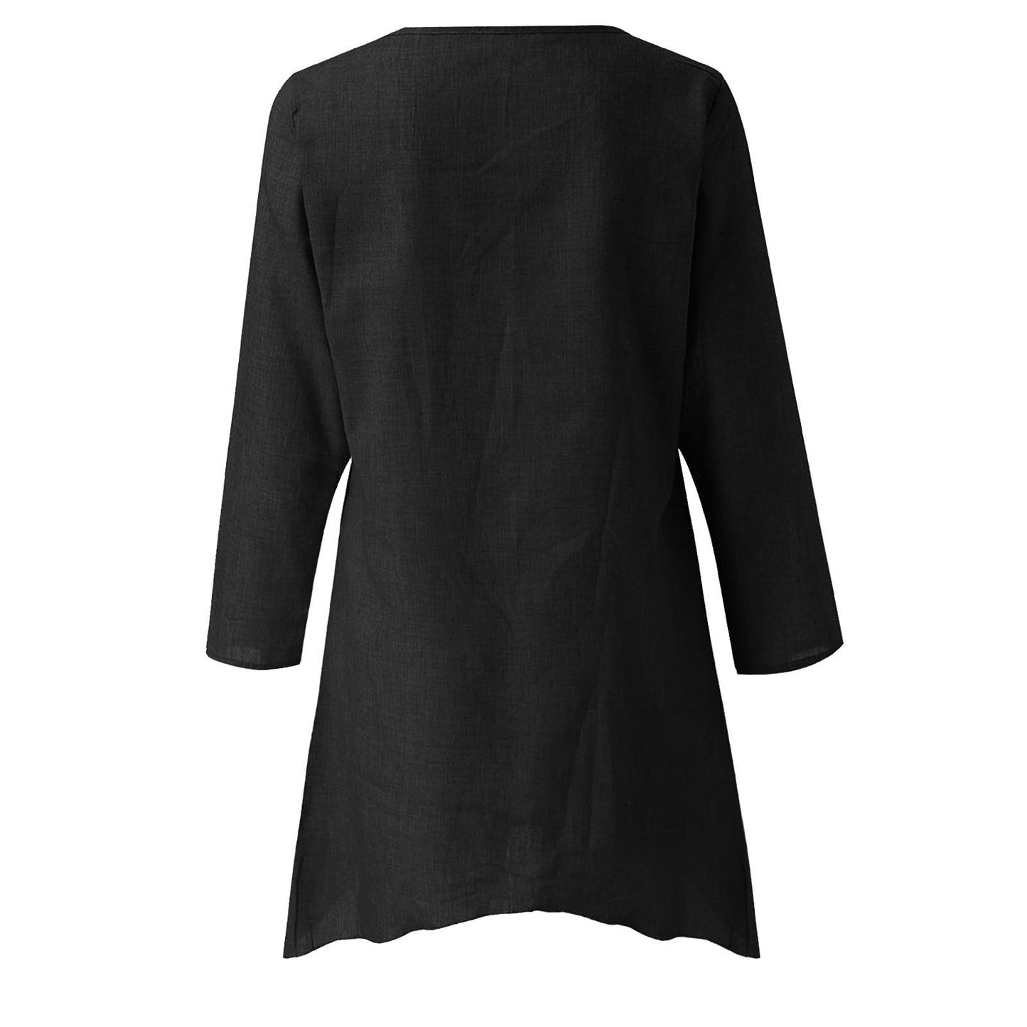 Angxiwan Clearance Items Items Under 2 Pounds Gifts Women's Blouses & Shirts Women Plus Size Long Sleeve Irregular Hem Baggy Blouse Shirt Ladies Summer Tunic Tops Black