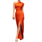 AMhomely Women Summer Beach Dresses Y2K Sexy Casual Summer Solid One Shoulder Sleeveless Long Dress Ladies Dress Party Elegant Beach Dress Club Cocktail Evening Gowns Skater Dress Dance Dress