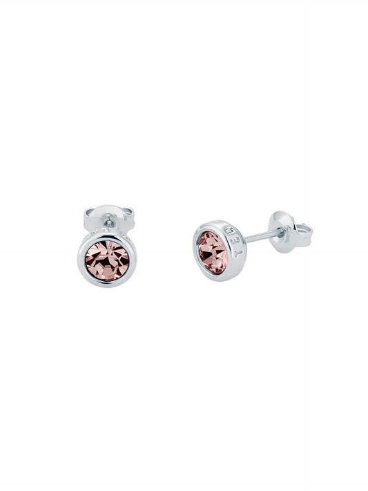 Ted Baker Sinaa Crystal Stud Earrings For Women (Silver/Pink Crystal)