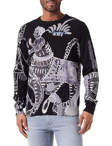 Desigual Men's JERS_west Sweater, Black, L