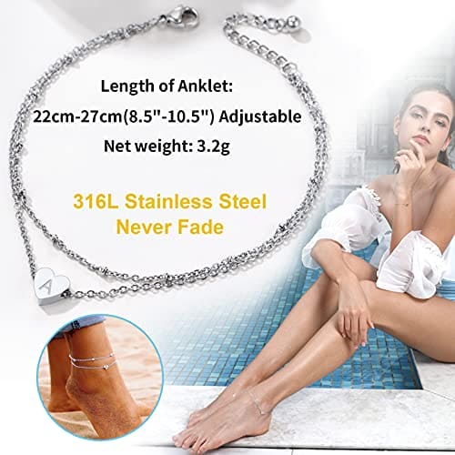 PROSTEEL Alphabet Ankle Bracelets for Women