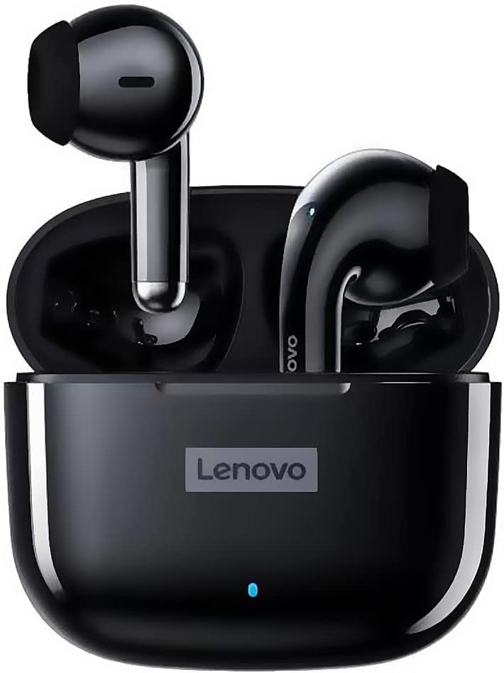 Original Lenovo True Wireless Stereo Earbuds | Bluetooth 5.1 Headphones in-Ear 25H Playtime | USB-C Fast Charge | Deep Bass Touch Control | IPX5 Splash-Proof, Sweat-Proof, TWS Sport (LP40 Pro Black)