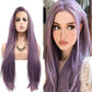 xiweiya Purple Wigs Long Straight Synthetic Lace Front Wigs Handmade Realistic Looking Wig Ash Lavender Side Part Glueless Wig Heat Resistant Hair Replacement Wigs Cosplay Costume Daily Wigs 24Inch