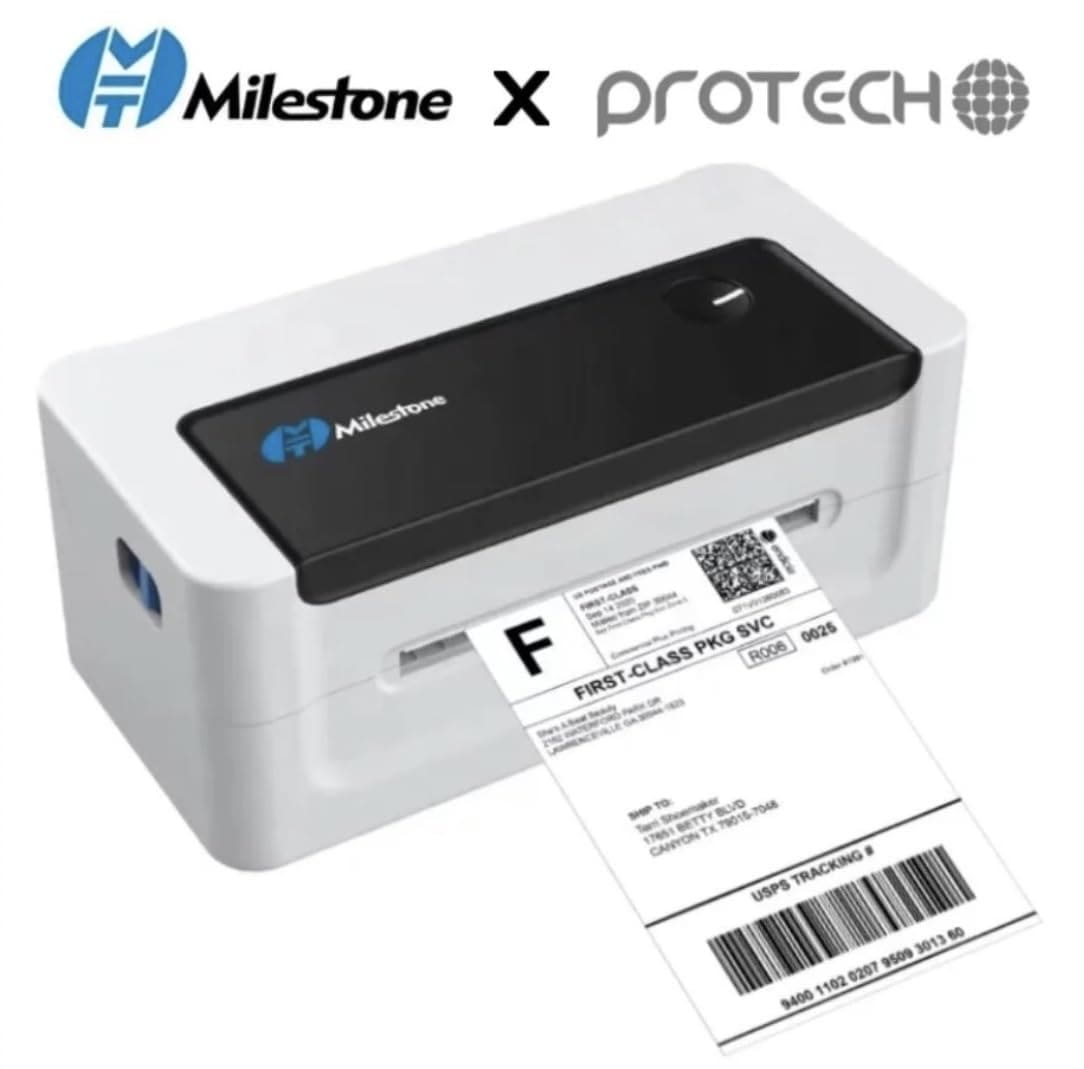 PROTECH Bluetooth Thermal Monochrome Label Printer, 4x6 Shipping Label Printer, Compatible with Android & iPhone and Windows, Widely Used for Hermes, Royal Mail, Amazon, Shopify, Ebay