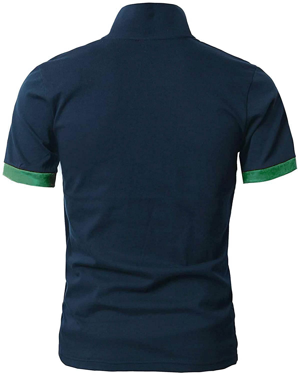 GNRSPTY Mens Short Sleeve Polo Shirts Classic Giraffe Embroidery Tennis T-Shirt,Blue +Green,XXL