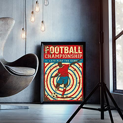 Football Sport Retro Pop Art Soccer Canvas Poster Alternative Deco Artwork Minimalist Poster Wall Art Frameless (Size : 40x60cm no frame)