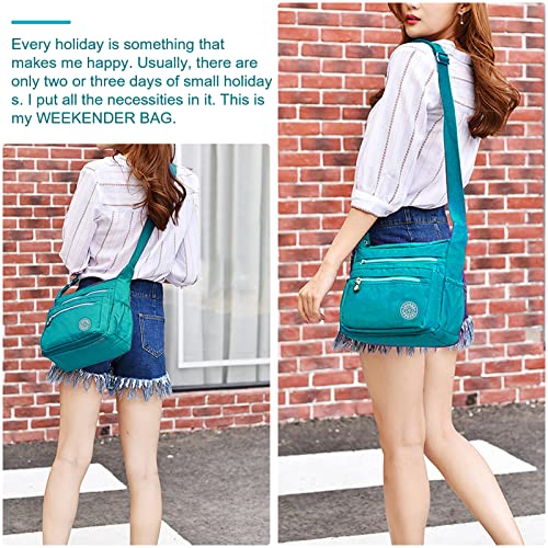 Trintion Women's Casual Cross Body Handbags Women Tote Messenger 32 * 23 * 2.5cm Cross Body Handbag Ladies Canvas Shoulder Bag Waterproof Sky Blue