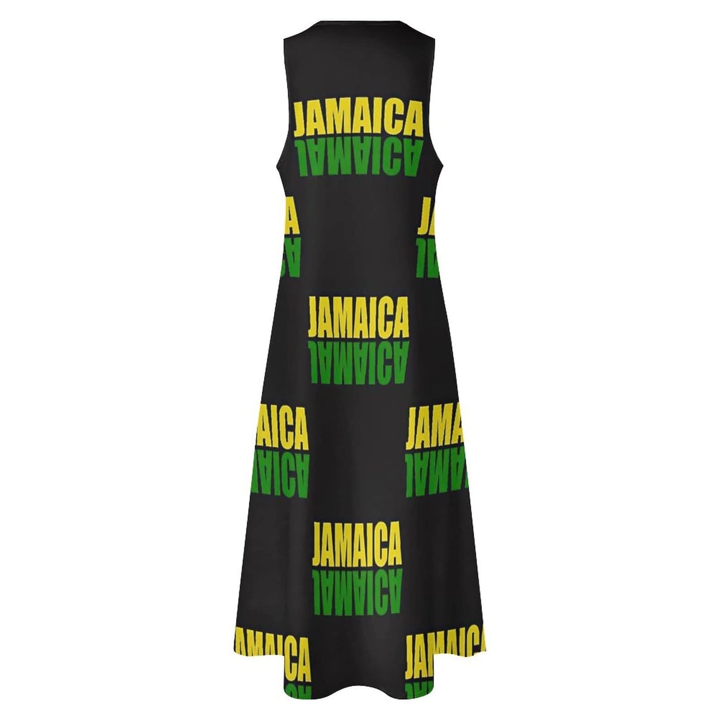 TAIZIYEAH Long Dress Jamaica Flag Women's Summer Casual Loose Dress Long Dress Short Sleeve for Girls Fashion Skirts L