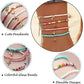 ROINBUILT Boho Beads Anklets Multilayered Women Anklets Colorful Women Ankle Bracelets Beaded Bracelet Elastic Foot and Hand Chain Jewelry (4PCS)