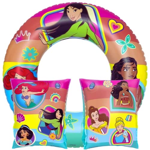 Rubber Arm Bands & Rubber Ring for Swimming bundle - Kids Armbands & Rubber Ring | Children Armbands & Swimming Rings for Kids - Bestway Inflatable pool floats for kids - Disney Swim Ring & Armband