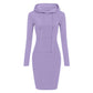 AMhomely Hoodies for Women UK Hooded Sweatshirt Dress Winter Long Hoodie Mini Dress Long Sleeve Hooded Pullover Tops Casual Loose Plus Size Tunic Blouse Baggy Jumpers Fleece Dresses