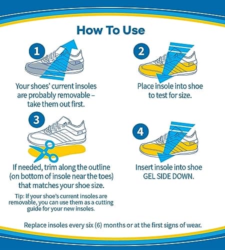 Dr. Scholl's Energizing Comfort Everyday Insoles with Massaging Gel®, On Feet All-Day, Shock Absorbing, Arch Support,Trim Inserts to Fit Shoes, Men's Size 8-14, 1 Pair