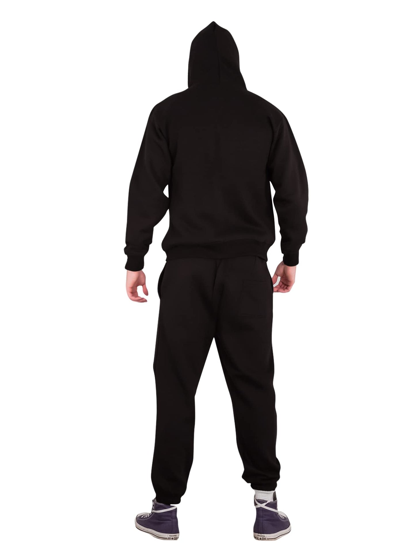 Love My Fashions® Men’s Tracksuit Full Sleeve Contrast Fleece Top & Bottom Cord Set Zipper Hood Jogging Suit Set Plus Sizes