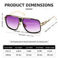 kimorn Sunglasses For Men Retor Goggle Metal Frame Classic Eyewear AE0336 (Gold Frame Gradient Purple Lens, 62)