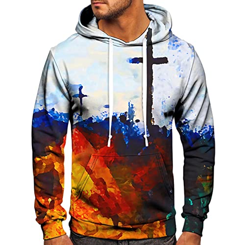 Men's Sweatshirts White Sweatshirt Jumpers Gifts for His Office 3D Blouse Hoodies Casual Men's Print Long Hooded Sleeve Pocket Tops Men's Hoodies Sweatshirts Sale Clearance Items Under 5 Pounds