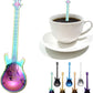 Guitar Coffee Teaspoons, 7pcs Colorful Stainless Steel Musical Coffee Spoons Cute Tea Spoons Set Stirring/Mixing/Sugar/Dessert/Jam/Ice Cream Spoon