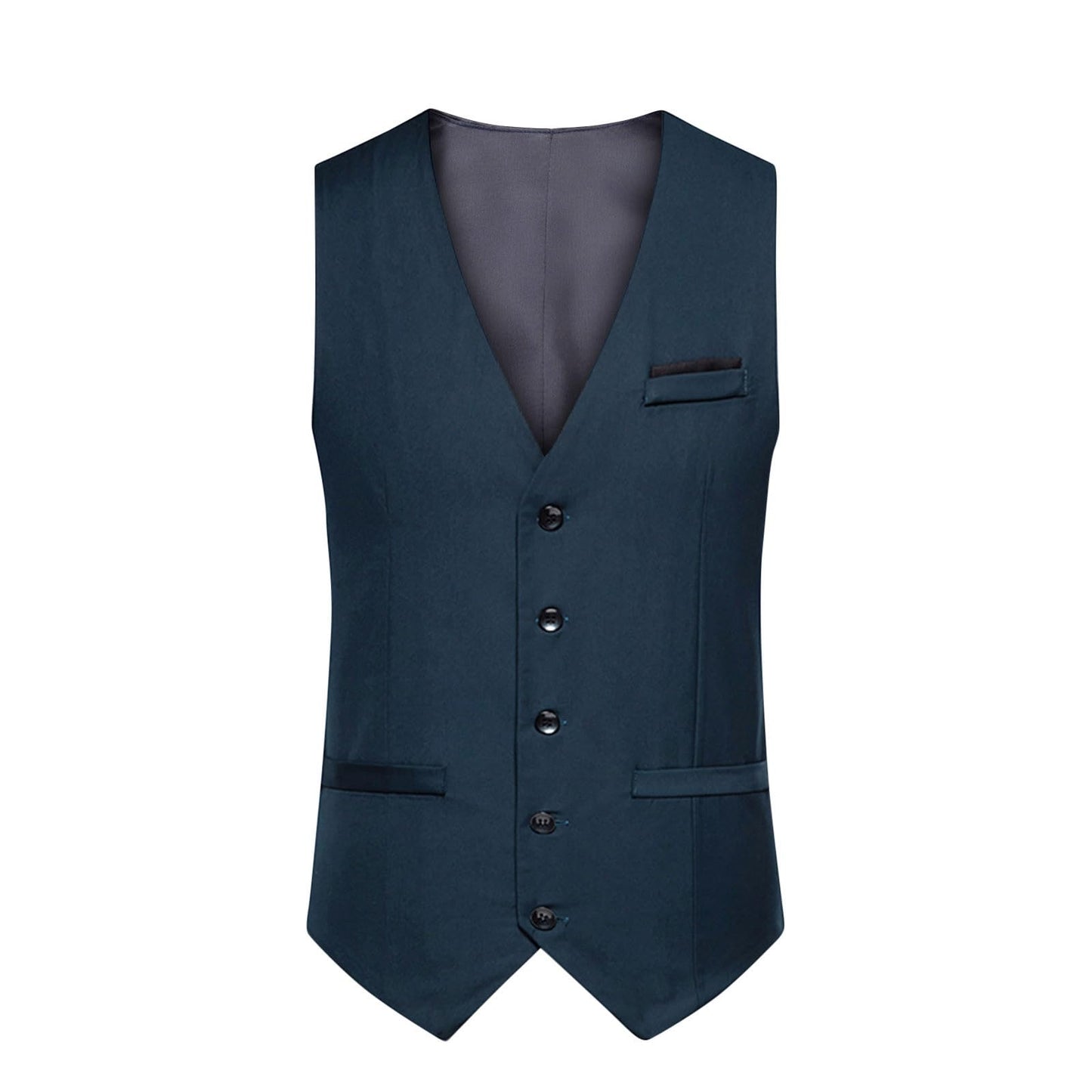 Clearance Men's Formal Plain Waistcoats Classic Casual Business Suit Vest V-Neck Tank Top Sleeveless Undershirts Solid Tuxedo Waistcoat Slim Fit Cotton Vests with Pockets Wedding Party Waistcoat