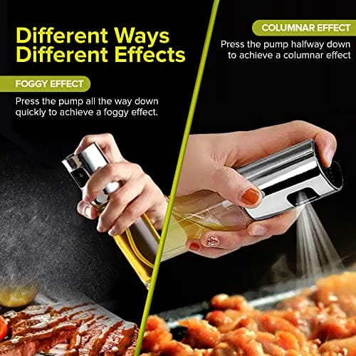 PORTENTUM Premium Oil Sprayer for Kitchen and Air Fryer 100ml Spray for Kitchen Leakproof Glass Oil with Dispenser Accessories for Deep Fryer No Oil