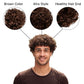 BERRYLION Short Brown Afro Mens Wig|Costume Wigs for Men|Synthetic Curly Mens Wigs for Daily Use