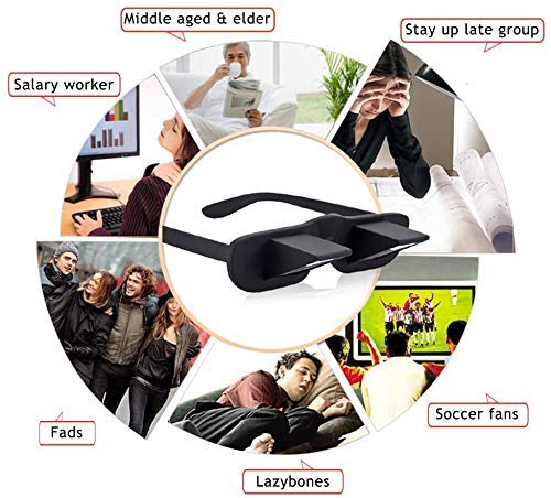 okcsc Lazy Glasses 90° Laying Down Prism Glasses Horizontal Bed Reading Glasses High Definition for Reading Watching TV Phones -Small