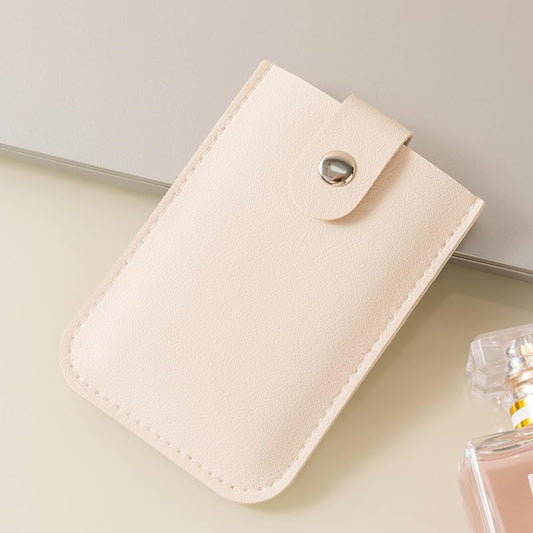 ASIEIT Wallet Multi-Card Slots Organizer Ultra-Thin Card Holder with Press Button PU Leather for Money Cards (White)