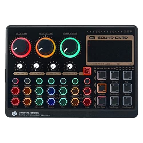 Professional Audio Mixer, X6 Mini External Live Sound Card Mini Sound Mixer Board For Live Streaming Music Recording Karaoke Singing